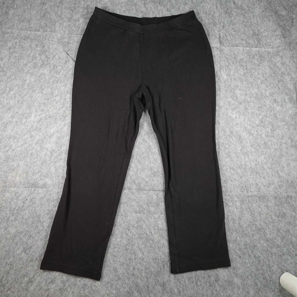 LL Bean Pants Women Medium Black Supima Cotton Micro Modal Lycra Stretch Casual